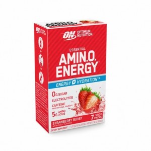 Optimum Nutrition Essential AMIN.O. ENERGY + Electrolytes Strawberry Burst 7 Stick Packs (7 Servings) Sverige | 981QBVFET