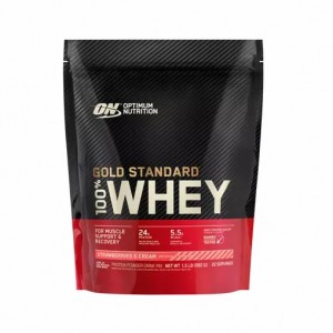 Optimum Nutrition GOLD STANDARD 100% WHEY™ Strawberries & Cream 1.5 lb (22 Servings) Sverige | 957BITGWC