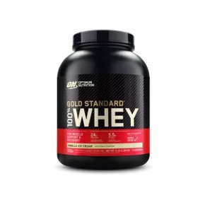 Optimum Nutrition GOLD STANDARD 100% WHEY™ Vanilla Ice Cream 5 lb (73 Servings) Sverige | 190MVLCEP