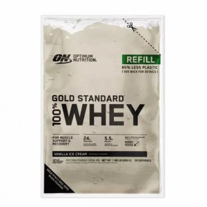 Optimum Nutrition GOLD STANDARD 100% WHEY™ Recyclable Refill Bag Vanilla Ice Cream 2 lb (29 Servings) Sverige | 157ZJECSG