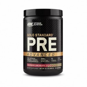 Optimum Nutrition GOLD STANDARD® Pre Advanced Raspberry Lime Mojito 0.88 lb (20 Servings) Sverige | 649ACLXNB