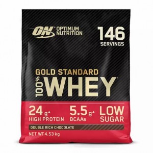 Optimum Nutrition Gold Standard 100% Whey Protein Powder Double Rich Chocolate 4.53 kg (146 Servings) Sverige | 502UEJKTH