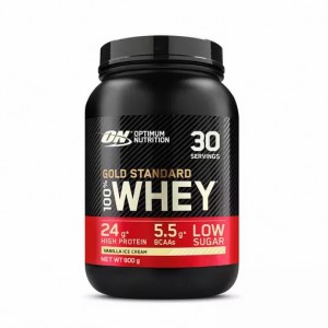 Optimum Nutrition Gold Standard 100% Whey Protein Powder Vanilla Ice Cream 900 grams (30 Servings) Sverige | 031WQUPAG