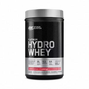 Optimum Nutrition PLATINUM HYDROWHEY™ Supercharged Strawberry 1.76 lb (20 Servings) Sverige | 496AMYHKP