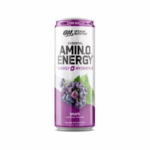 Optimum Nutrition ESSENTIAL AMIN.O. ENERGY+ Electrolytes Sparkling Grape 355ml * 12 Cans (12 Servings) Sverige | 576DPTVIW