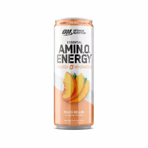 Optimum Nutrition ESSENTIAL AMIN.O. ENERGY+ Electrolytes Sparkling Peach Bellini 355ml * 12 Cans (12 Servings) Sverige | 635RAGSHL