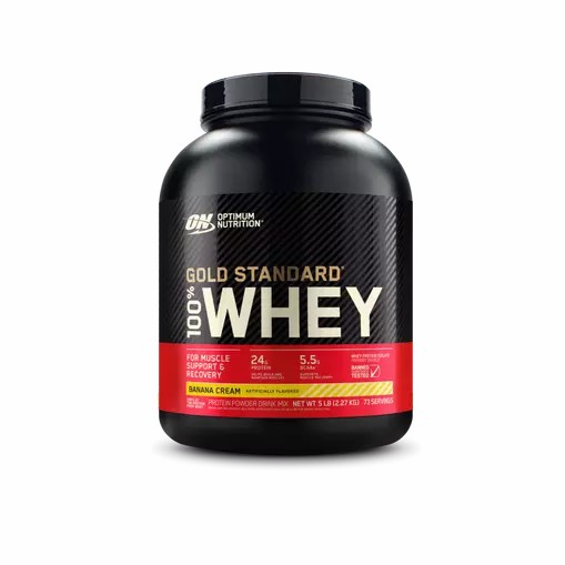 Optimum Nutrition GOLD STANDARD 100% WHEY™ Banana Cream 5 lb (73 Servings) Sverige | 385LEQOTR