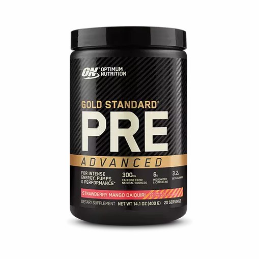 Optimum Nutrition GOLD STANDARD® Pre Advanced Strawberry Mango Daiquiri 0.88 lb (20 Servings) Sverige | 852NIVZSA