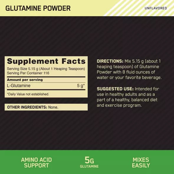 Optimum Nutrition Glutamine Powder 2.2 lb (194 Servings) Sverige | 745MDSWUK