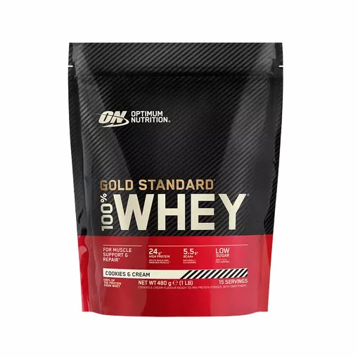 Optimum Nutrition Gold Standard 100% Whey Protein Powder Cookies & Cream 480 grams (15 Servings) Sverige | 639UPHRAX