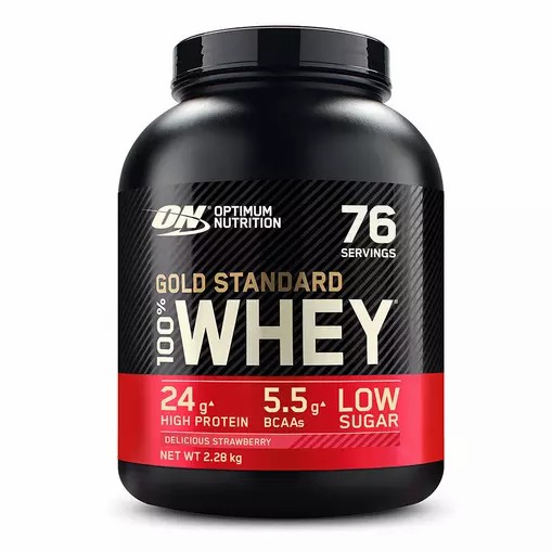 Optimum Nutrition Gold Standard 100% Whey Protein Powder Delicious Strawberry 2.28 kg (76 Servings) Sverige | 897TDOVJW