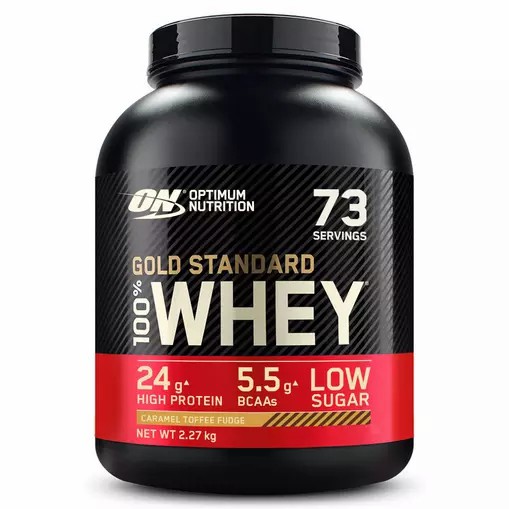 Optimum Nutrition Gold Standard 100% Whey Protein Powder Caramel Toffee Fudge 2.27 kg (73 Servings) Sverige | 487GUVNDS