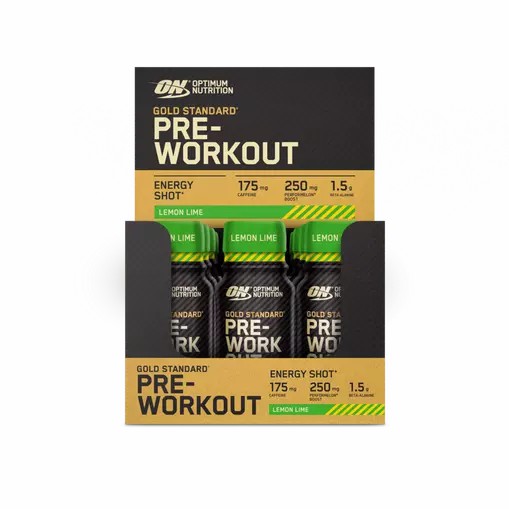 Optimum Nutrition Gold Standard Pre-Workout Shot Lemon Lime 720 ml (12 pieces) Sverige | 280QNTPIH