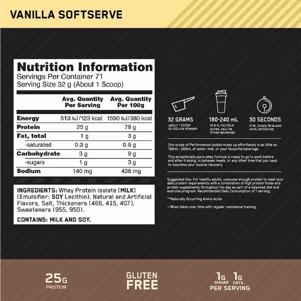 Optimum Nutrition Performance Isolate Vanilla 2.27kg Sverige | 841YOKABM