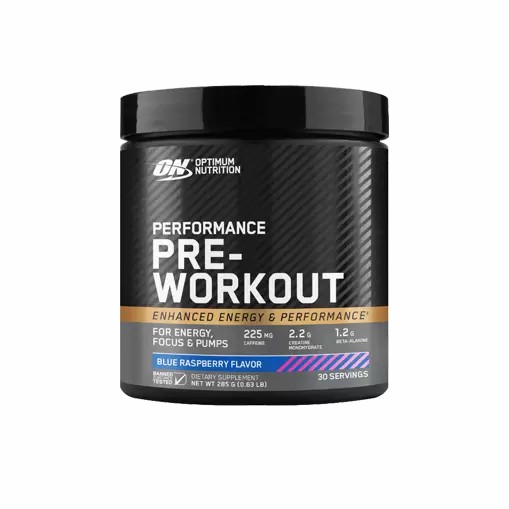 Optimum Nutrition Performance Pre-Workout Blue Raspberry 285g Sverige | 143GCYPRB