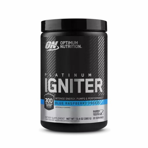 Optimum Nutrition Platinum Igniter Blue Raspberry Freeze 0.84 lb (20 Servings) Sverige | 720JLCWTR