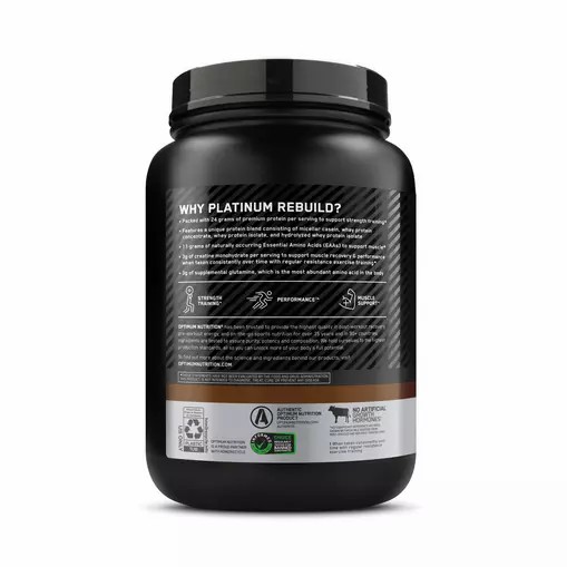 Optimum Nutrition Platinum Rebuild Dark Chocolate 1.67 lb (20 Servings) Sverige | 075MBHYUR