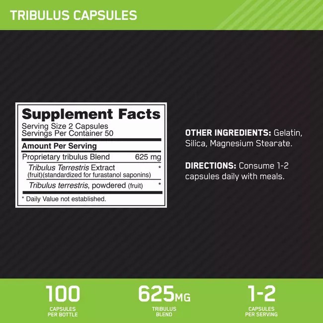 Optimum Nutrition Tribulus Caps 100 Capsules (50 Servings) Sverige | 095NHBMGF